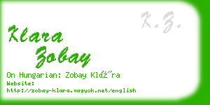 klara zobay business card